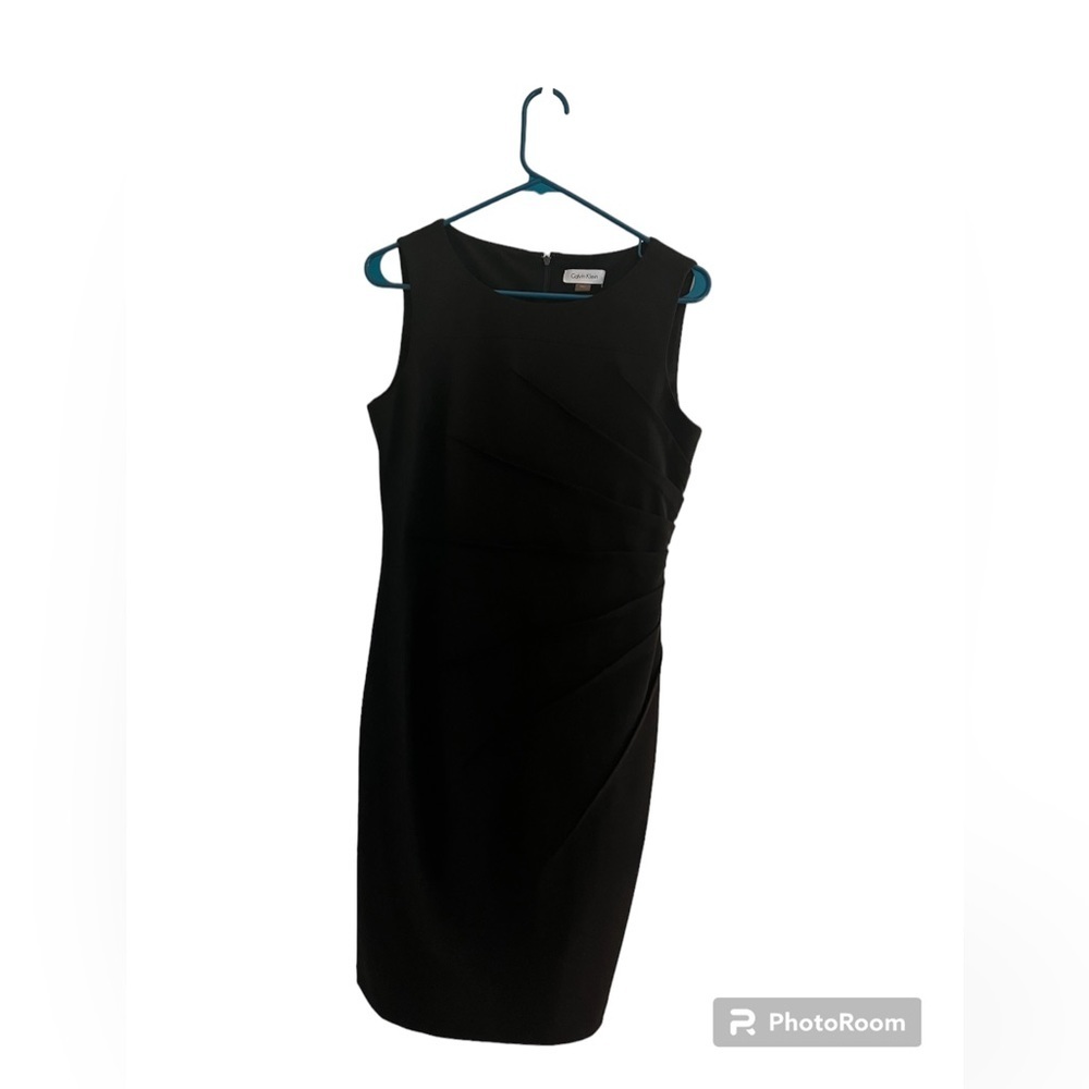 Black Calvin Klein Cocktail Dress with side ruching